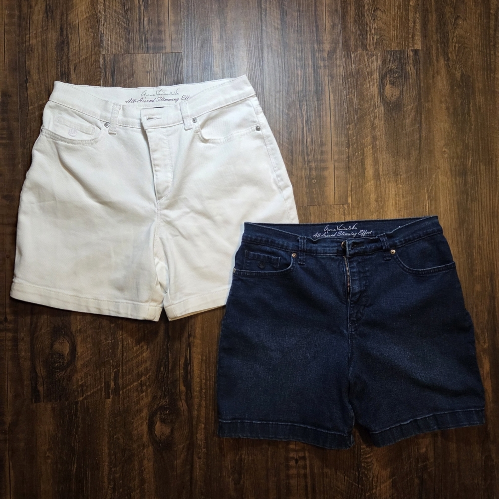 Gloria Vanderbilt Denim, White Jean Shorts Bundle Amanda Style Slimming Effect